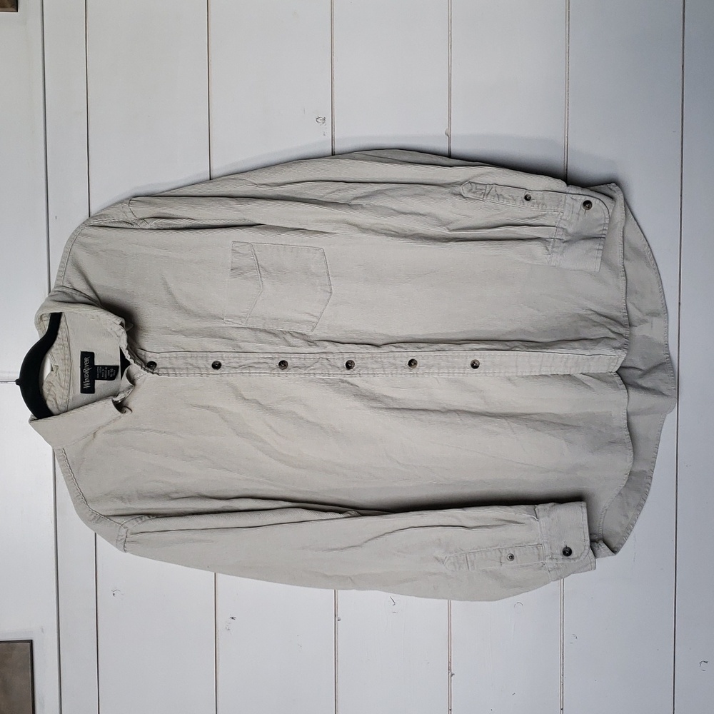 Wind River Men's Corduroy Buttoned Down Shirt XL, Beige Neutral